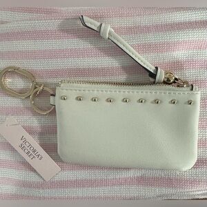 Victoria's Secret Cream Wristlet with Gold Zipper